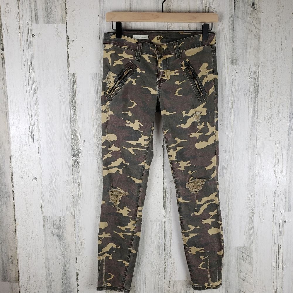 Kut Mia Camo Toothpick Ankle Skinny Sz 0